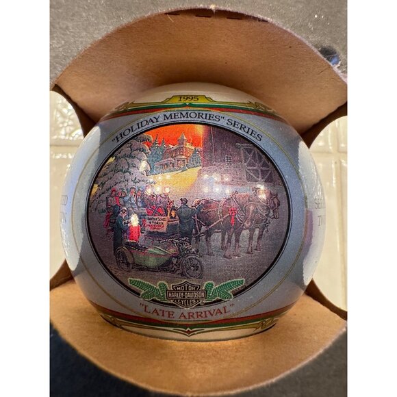 1995 Christmas Bulb Holiday Memories Collectible Ornament Harley Davidson - Picture 4 of 8